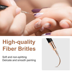 5PCS Black Color Nail Tools Metallic Nail Art Pens, Liner Brushes Set