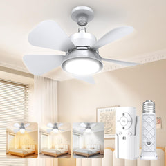 Modern Ceiling Fan w/ 1000L LED & Remote - 3-Color 3000K-6000K Dimmable, Multi-Room Use