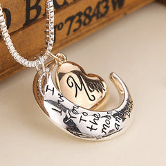 Accessories Mother's Day Gift I love you mom Love Moon Necklace Mom Gift Pendant