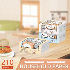 3-layer Thick Wooden Portable Embossed Napkin Paper Towels Mouth Wiping Wipes