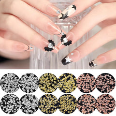 Nail Art Studs 12 Grids Gold Metal Nail Charms Decorations for Nail Art Accessories for Women Girls