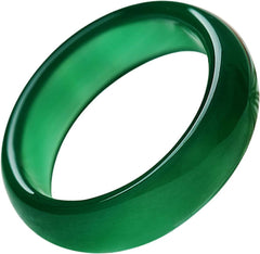 Natural Green Jade Ring for Woman Man, Good Luck Fengshui Cinnabar Jewelry