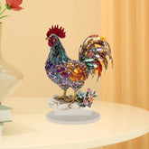 Colorful Lucky Rooster Animal Ornaments 2D Flat Acrylic Home Office Desktop Decoration Ornaments