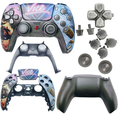 PS5 Controller Custom Shell with GTA Pattern - DIY Replacement Parts
