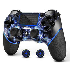 Wireless Controller for PS4, Custom Design V2 Gamepad Joystick for PS4 with Non-Slip Grip of Both Sides and 3.5mm Audio Jack! Thumb Caps Included!