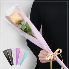 3PCS Bouquet Set with Plastic Transparent Packaging, Silk Ribbon, Simulated Bouquet Mother's Day Valentine's Day