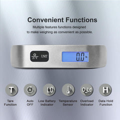 Portable Digital Hanging Baggage Scale for Travel Battery Included Suitcase Weight Scale with Rubber Paint 110 Pounds