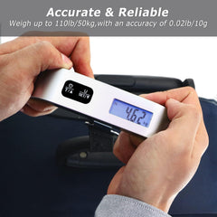 Portable Digital Hanging Baggage Scale for Travel Battery Included Suitcase Weight Scale with Rubber Paint 110 Pounds
