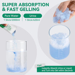 Portable Toilet Gel Set - 8-Gallon Drawstring Bags w/Absorbent Gel, Disposable Seat, Compostable Thickening Bags for Camping/Hiking