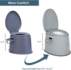 Portable Toilet - I/O Commode w/Detachable Bucket Holder, Lightweight Camping/Boat/Van/Emerg