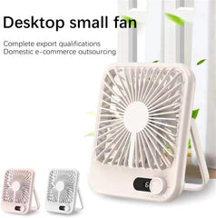 Travel Fan Desk Fan Portable USB Rechargeable Fan Small Table Fans,2000mAh 180° Tilt Folding Personal Fan With Power Display