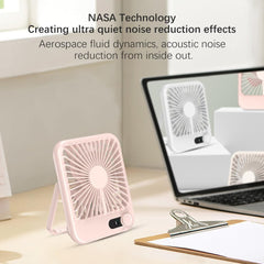 Travel Fan Desk Fan Portable USB Rechargeable Fan Small Table Fans,2000mAh 180° Tilt Folding Personal Fan With Power Display