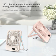 Travel Fan Desk Fan Portable USB Rechargeable Fan Small Table Fans,2000mAh 180° Tilt Folding Personal Fan With Power Display