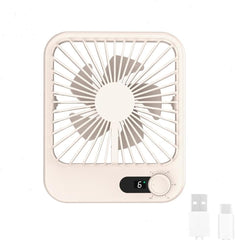 Travel Fan Desk Fan Portable USB Rechargeable Fan Small Table Fans,2000mAh 180° Tilt Folding Personal Fan With Power Display
