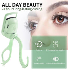 Professional Heated Eyelash Curler - Safe, Long-Lasting Curl with Quick Heating | Travel-Friendly & Waterproof Design
