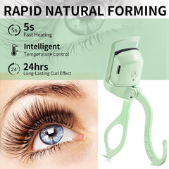 Professional Heated Eyelash Curler - Safe, Long-Lasting Curl with Quick Heating | Travel-Friendly & Waterproof Design