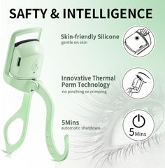 Professional Heated Eyelash Curler - Safe, Long-Lasting Curl with Quick Heating | Travel-Friendly & Waterproof Design