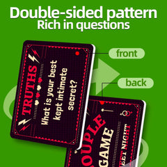 50 Romantic Night Cards for Couples, Ambiguous, Extreme Pulling Game Prop Cards