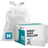 Simplehuman Code H Drawstring Trash Bags - 8-9 Gal, 200ct, Heavy-Duty & Tear-Resistant