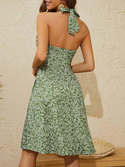 Women's Summer Sundress Sleeveless Halter Neck Spring Floral Dresses