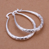 925 Sterling Silver Earrings Hoop Pierced Jewelry Gift for Women