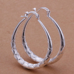 925 Sterling Silver Earrings Hoop Pierced Jewelry Gift for Women