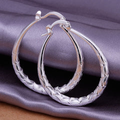 925 Sterling Silver Earrings Hoop Pierced Jewelry Gift for Women