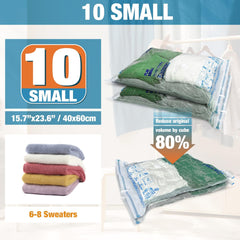 Vacuum Storage Bags Space Saver for Clothes with Travel Hand Pump (10S)