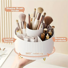 360 ° Rotating Cosmetic Storage Box 1 Plastic Cosmetic Storage Box 5 Compartments Multifunctional Stand