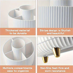 360 ° Rotating Cosmetic Storage Box 1 Plastic Cosmetic Storage Box 5 Compartments Multifunctional Stand