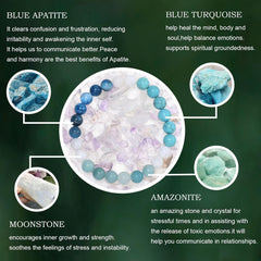 Strong Healing Crystal Bracelet 8MM Genuine Stone Bracelet Lucky Beaded Bracelet Chakra Bracelet 6.5 inch