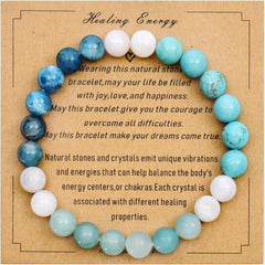 Strong Healing Crystal Bracelet 8MM Genuine Stone Bracelet Lucky Beaded Bracelet Chakra Bracelet 6.5 inch