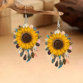 Sunflower Acrylic Earrings 2024 New Artistic Style Versatile Earrings Gift for Mother