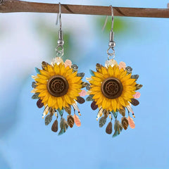 Sunflower Acrylic Earrings 2024 New Artistic Style Versatile Earrings Gift for Mother