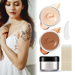 Tattoo Cover Up Makeup Waterproof, 2 Colors Body Concealer for Tattoo, Dark Spots, Scars, Vitiligo