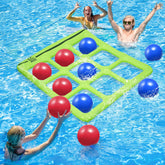 Tic-Tac-Toe Inflatable Pool Game with 10 Balls, Multi-Age (2-10 Players)