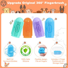 Dogs Tooth Brushing Kit, Dogs Finger Toothbrushes, Cleaning& Dental Care Pet Toothbrush