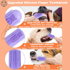 Dogs Tooth Brushing Kit, Dogs Finger Toothbrushes, Cleaning& Dental Care Pet Toothbrush
