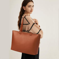 KALIDI Tote Bag Zipper Shoulder Bag Faux Leather Purses for Women Large Casual Handbag Work Dating College