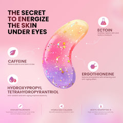 Tri-color Glitter Gel Under Eye Patches - Collagen Treatment for Dark Circles, Bags, Wrinkles (24 Pairs)