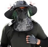 Wide Brim Sun Hat with Solar Fan - Outdoor Solar Fan Hat for Fishing, Hiking, Camping