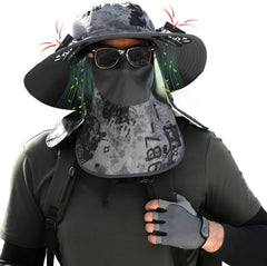 Wide Brim Sun Hat with Solar Fan - Outdoor Solar Fan Hat for Fishing, Hiking, Camping