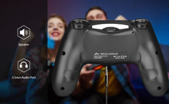 Wireless PS4 Controller,1000mAh,3.5mm Audio,RGB Light,6-Axis Gyro,DualShock,PS4/PS3/Android/Win(Crackle Design)