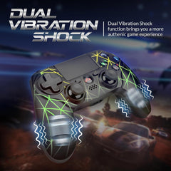 Wireless PS4 Controller,1000mAh,3.5mm Audio,RGB Light,6-Axis Gyro,DualShock,PS4/PS3/Android/Win(Crackle Design)
