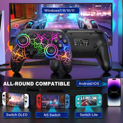 Wireless Switch Pro Controller for Switch/Switch Lite/Switch OLED 10 Color LED