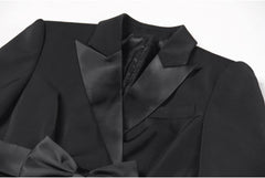 Womens Fashion Belted Blazer 2024 Double Breasted Long Sleeve Party Evening Blazer Dress Bussiness Casual Work Suit