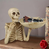 Resin Skull Plate Decor - Complex Design, Indoor/Outdoor, Festive Prop & Gift, No Electricity Needed, Halloween Decoration