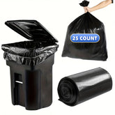 65+ Gallon Heavy Duty Tear-Resistant Trash Bags - 25/50/100/150 Bags Black for Yard Waste, Disposal, Camping