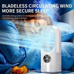 USB Tower Fan - Mist Cooling, 7-Color LED, Timer, Auto Shut-Off for Office Home Travel