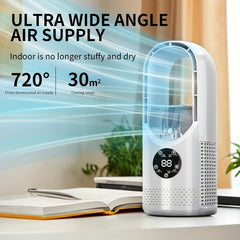 USB Tower Fan - Mist Cooling, 7-Color LED, Timer, Auto Shut-Off for Office Home Travel